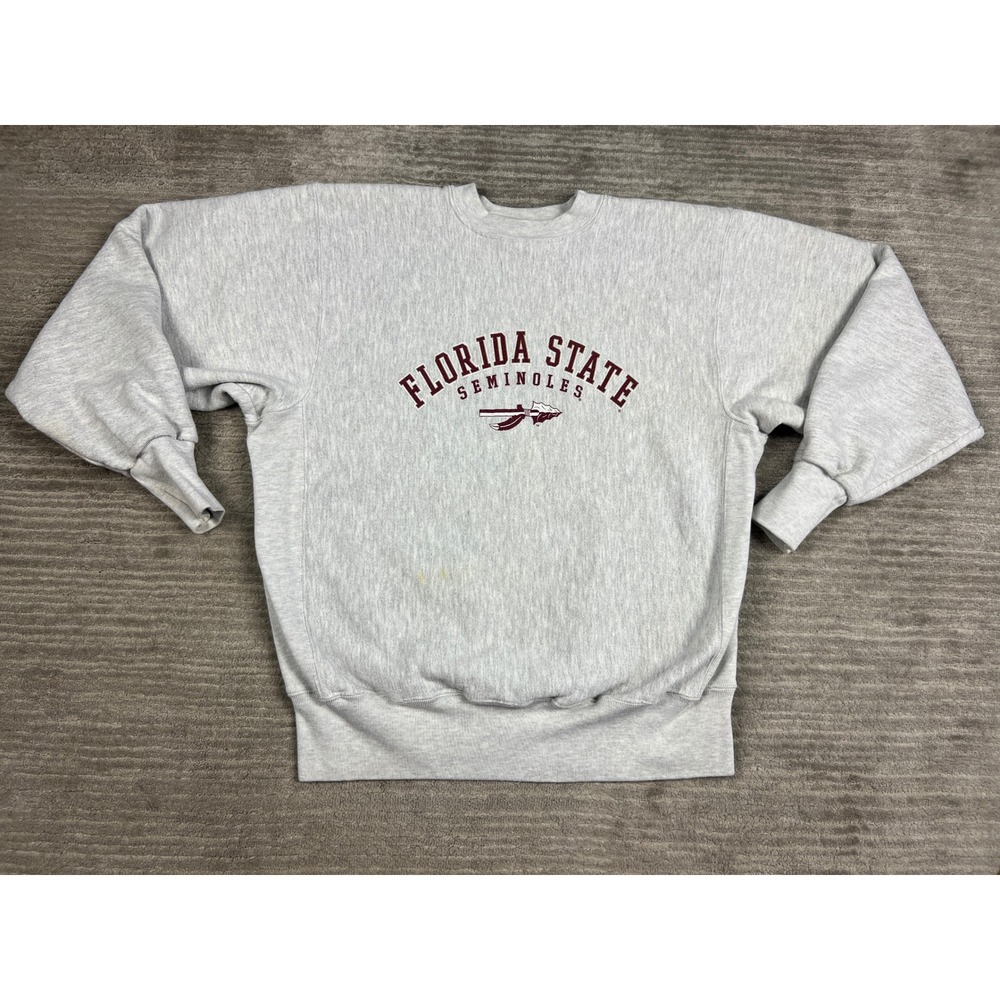 College Classics Sweatshirt Mens Large Grey Florida State Seminoles Vintage USA